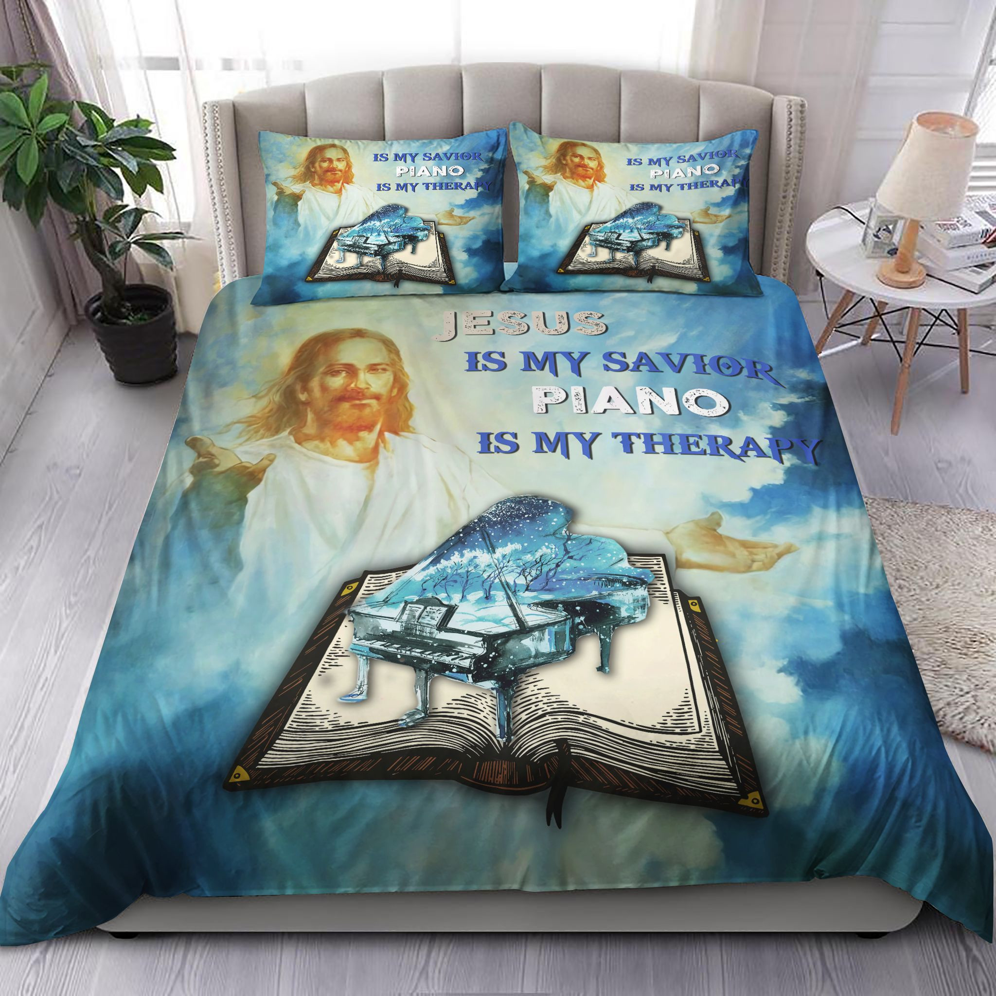 jesus is my savior piano is my therapy bedding set bed sheets spread duvet cover bedding sets yzq4e