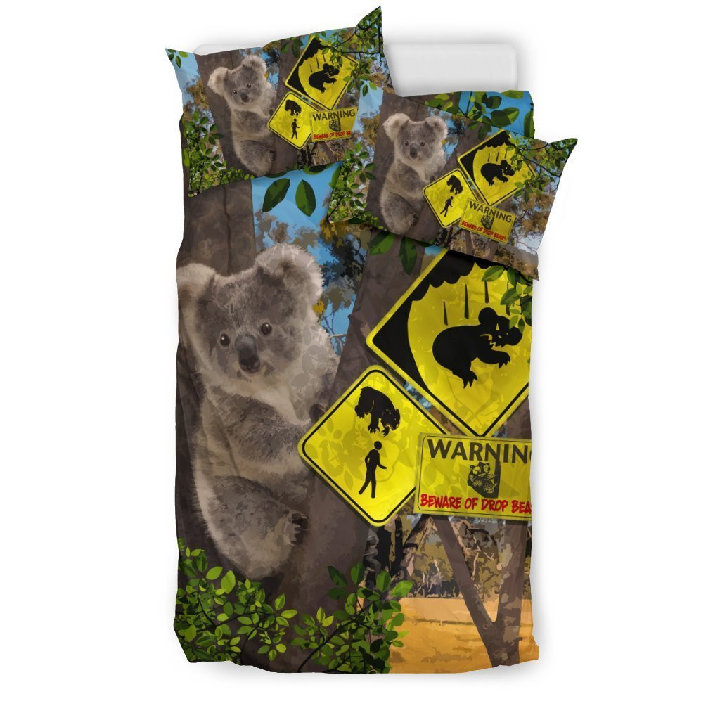 koala caution drop bear alert bedding collection bed linens coverlet quilt bed set g3xy1