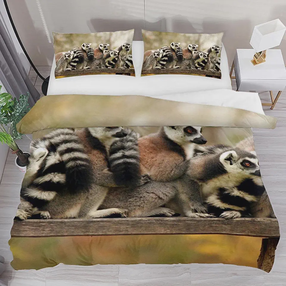 lemurs print bed sheets duvet cover bedding collections sy1wz