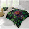 marijuana skull cannabis psychedelic duvet cover bed set ooweo