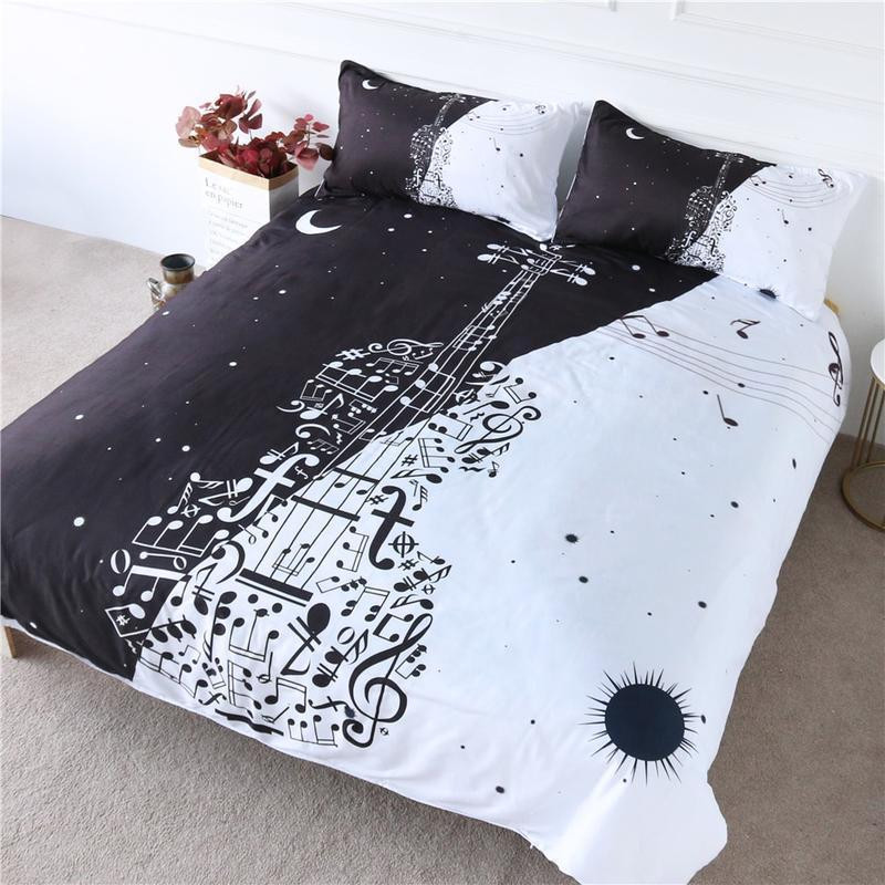 musical day night violin duvet cover bed set ucky3