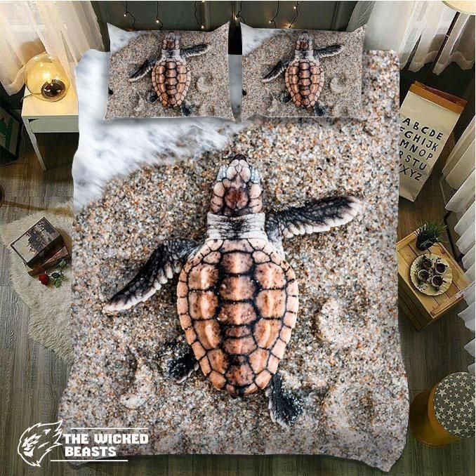 ocean baby turtle bedding set with duvet cover and bed sheets sny75