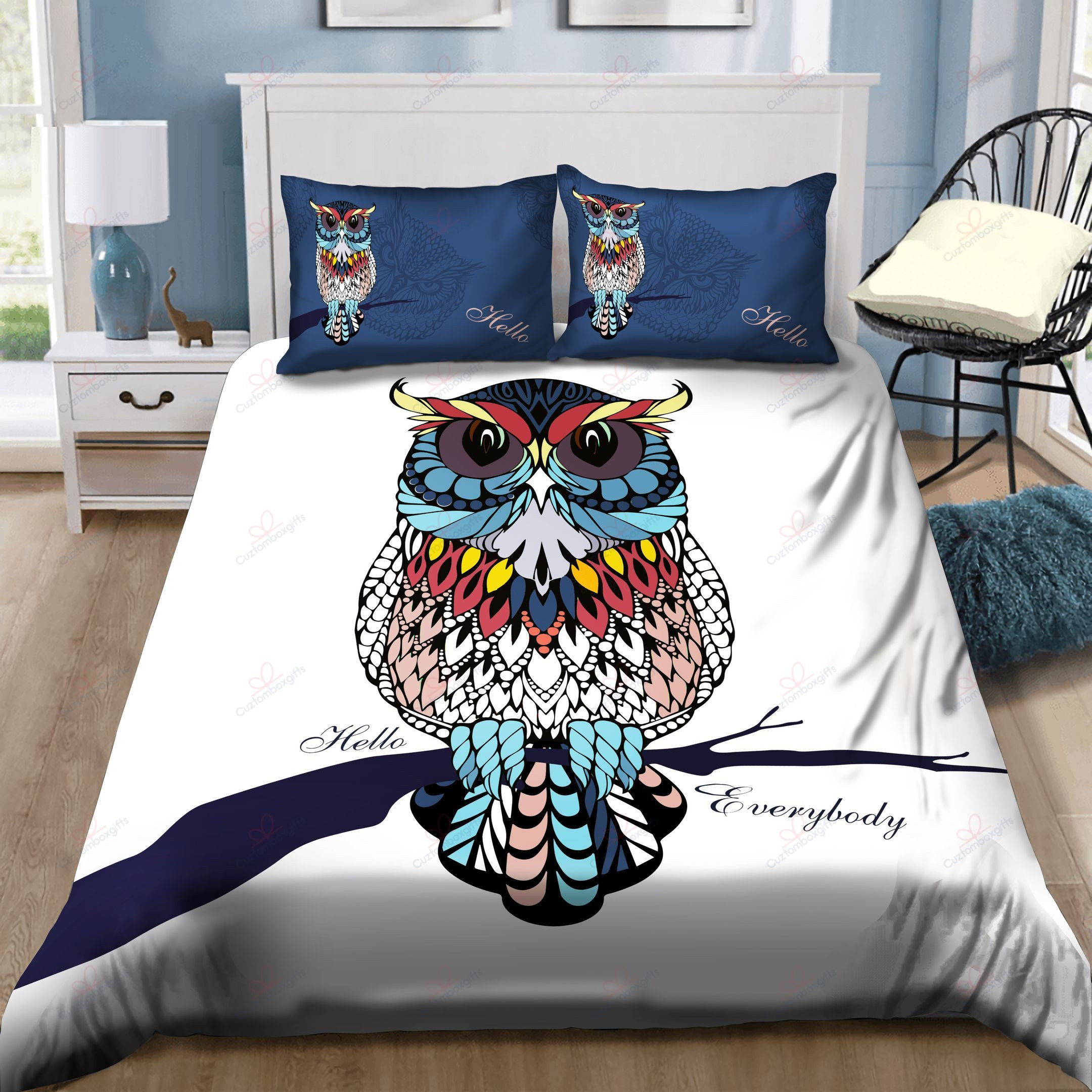 owl twin queen king cotton duvet cover bedding collections zsy3p