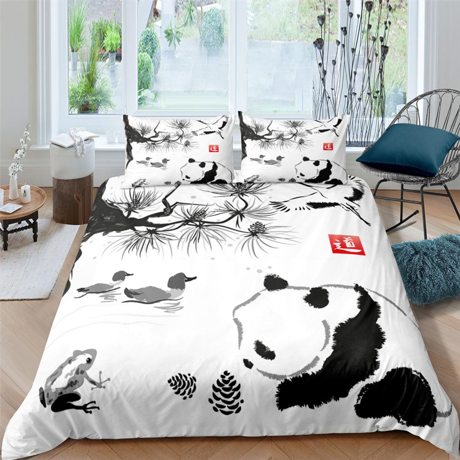 panda art bed linens duvet cover bedding collections bxbsn