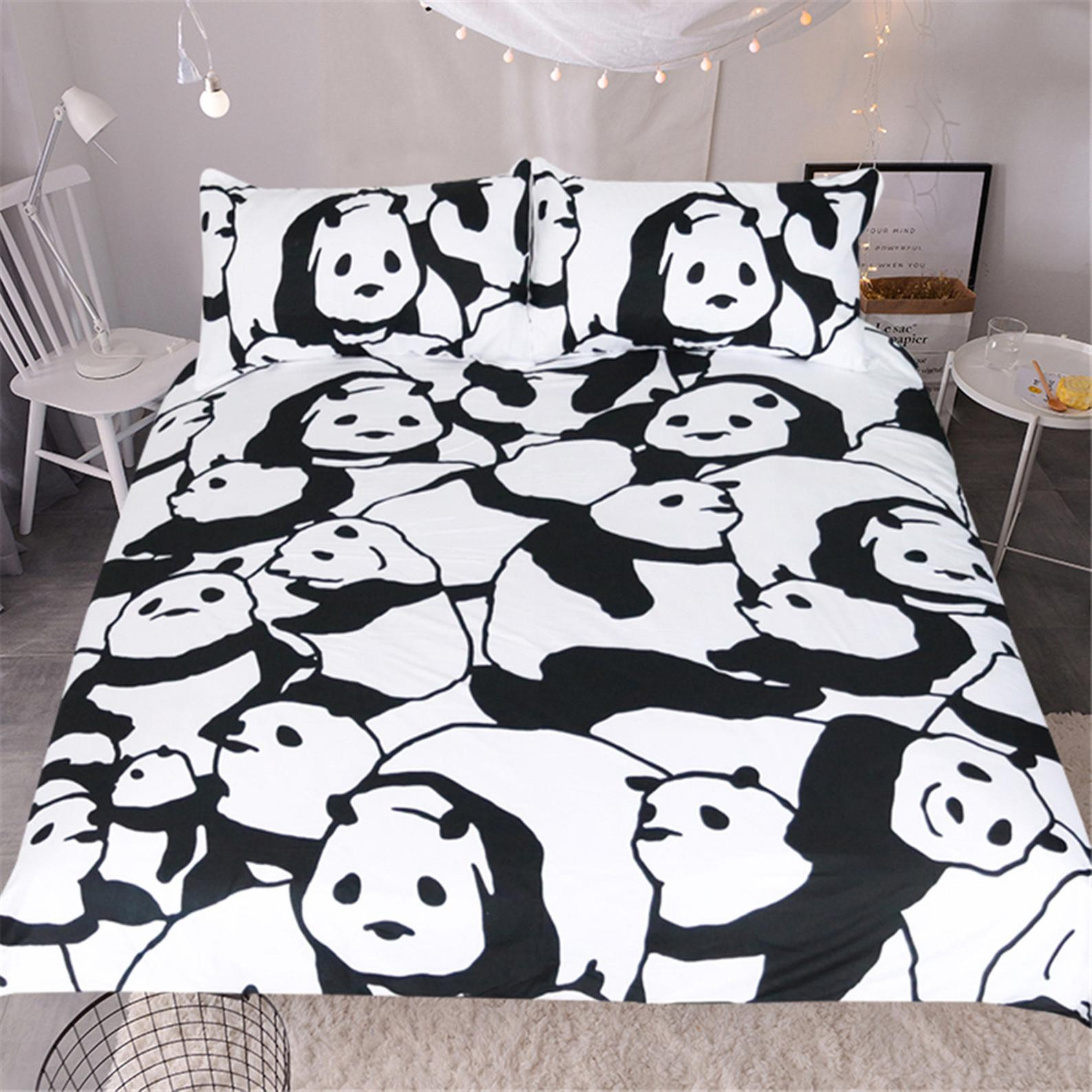 panda print sheet set with duvet cover bedding ensemble cddlw