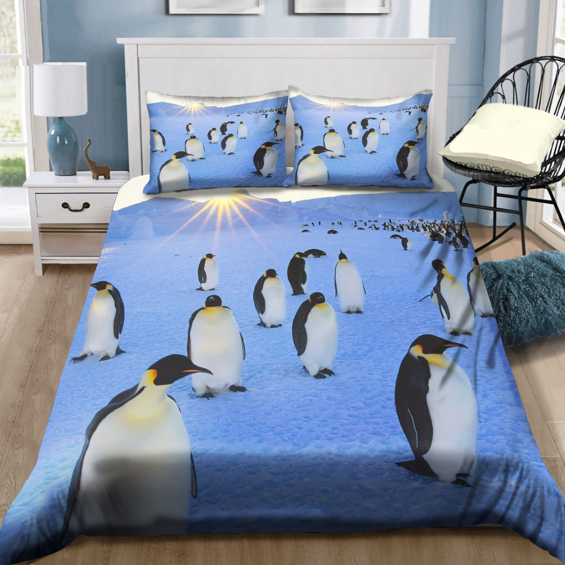 penguins bed sheets duvet cover bedding set collection shb4t