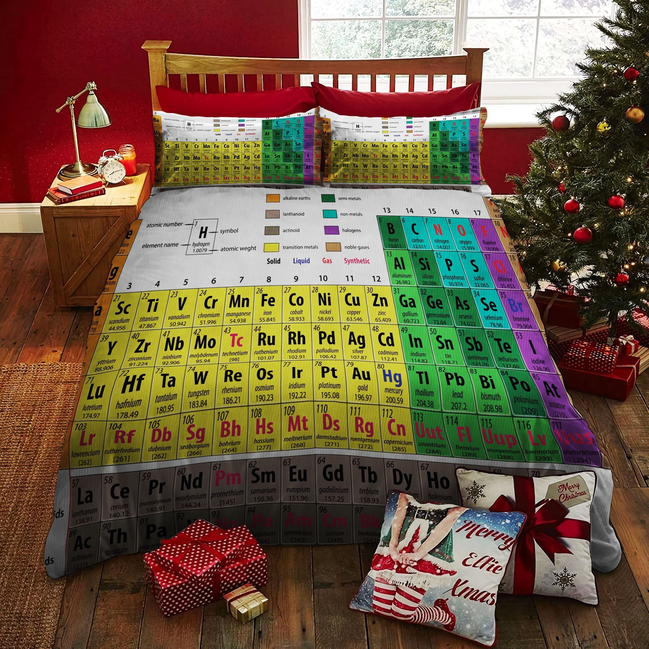 periodic table bedding set with duvet cover and sheets 7oqso