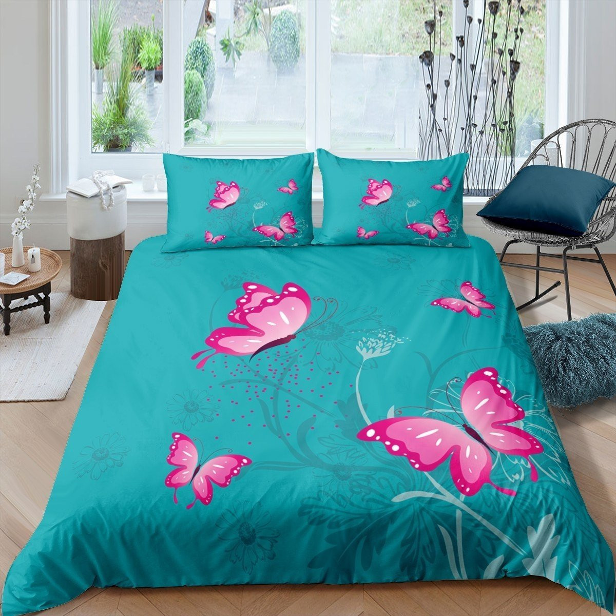 pink butterfly bed sheets duvet cover bedding sets hvite