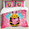 pink queen bee bedding sets with duvet cover and sheets pyti6