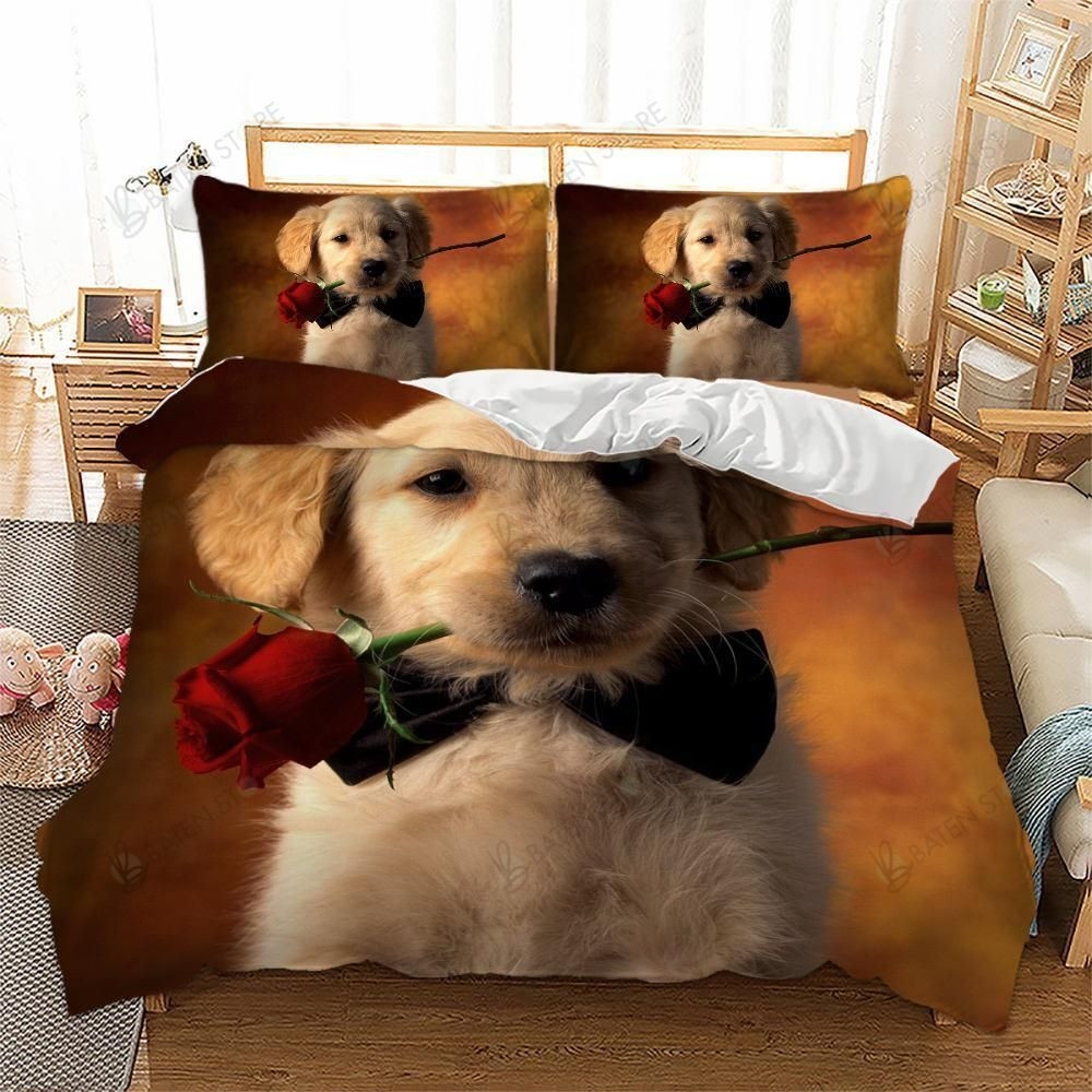 puppy and rose bedding set with duvet cover perfect presents for birthdays christmas and thanksgiving mgyrb