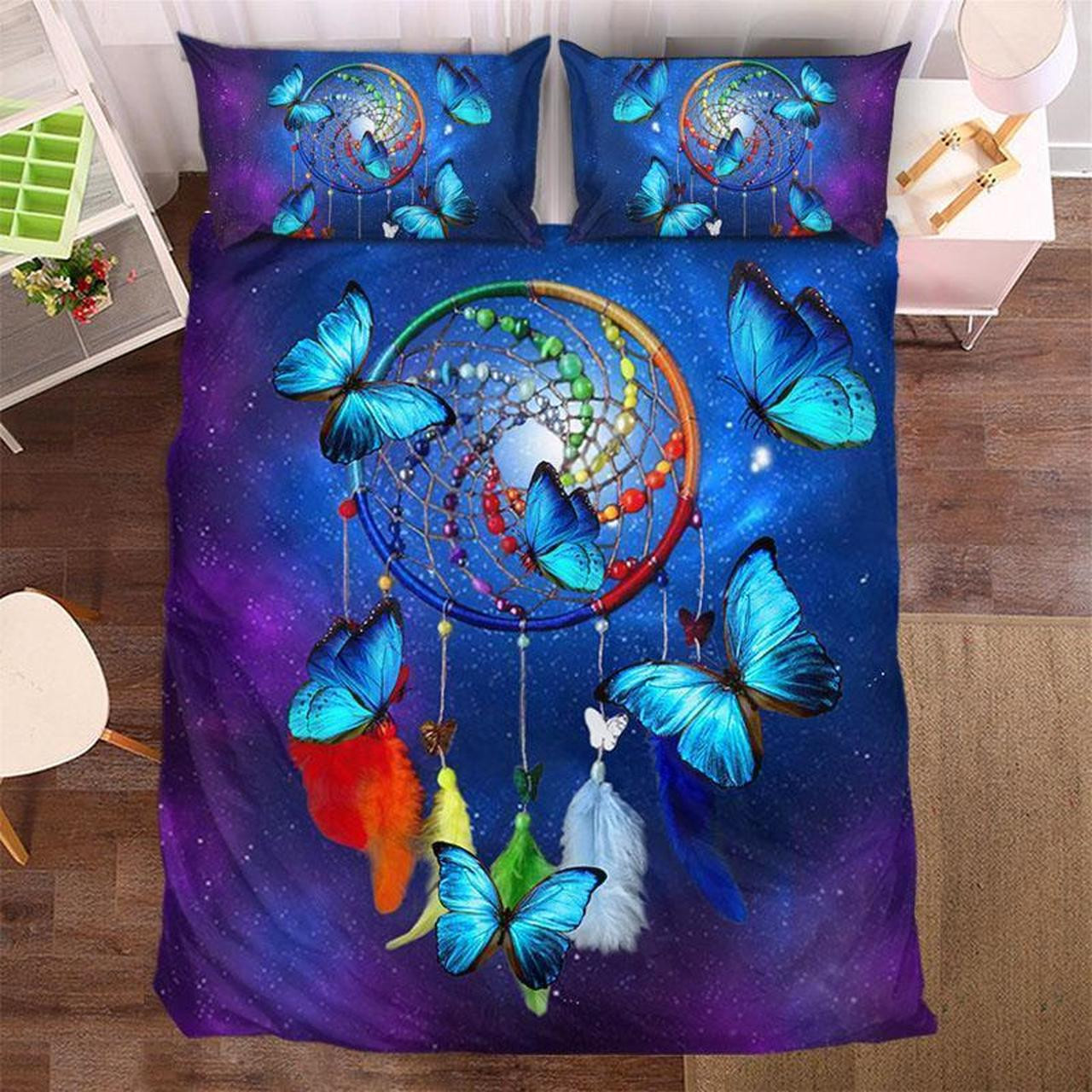 rainbow dreamcatcher butterfly 09285 bedding set cover kt9cs