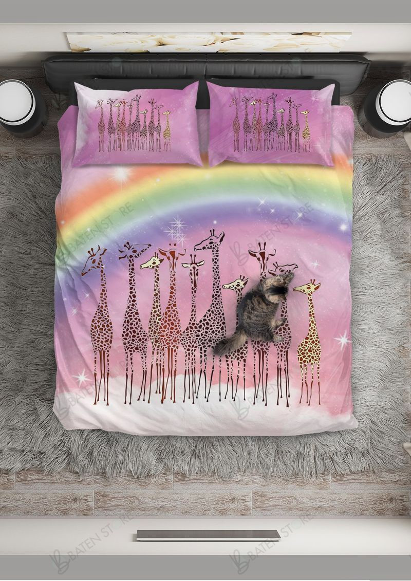 rainbow giraffe bedding set with duvet cover perfect presents for birthdays christmas and thanksgiving okxwc