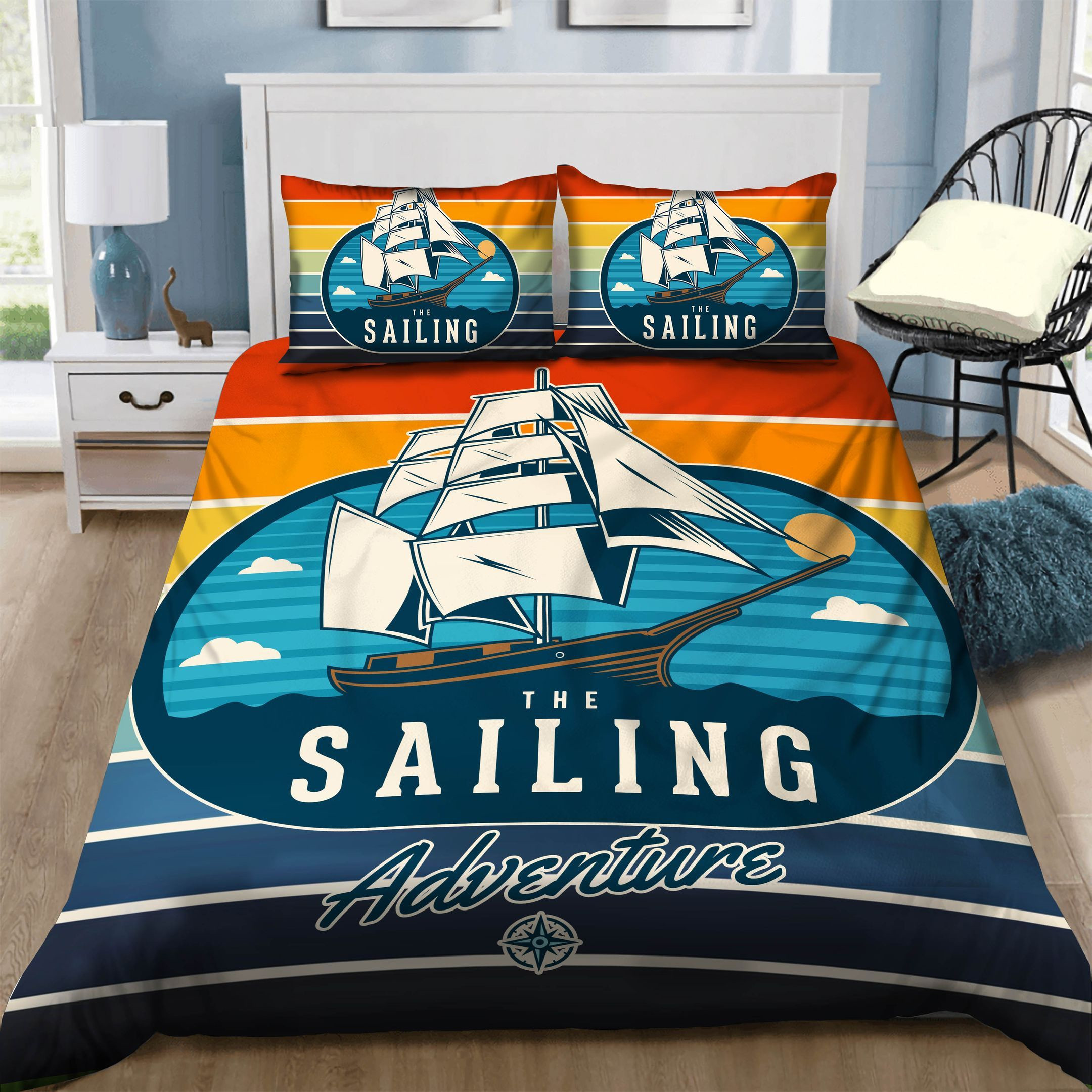 sailing adventure white sailboat bedding collection cotton sheets comforter duvet cover sets mdk1d