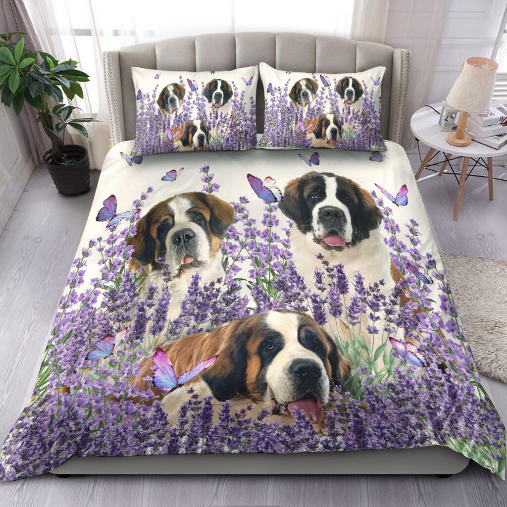 saint bernard and lavender duvet cover bedding set u1p5q