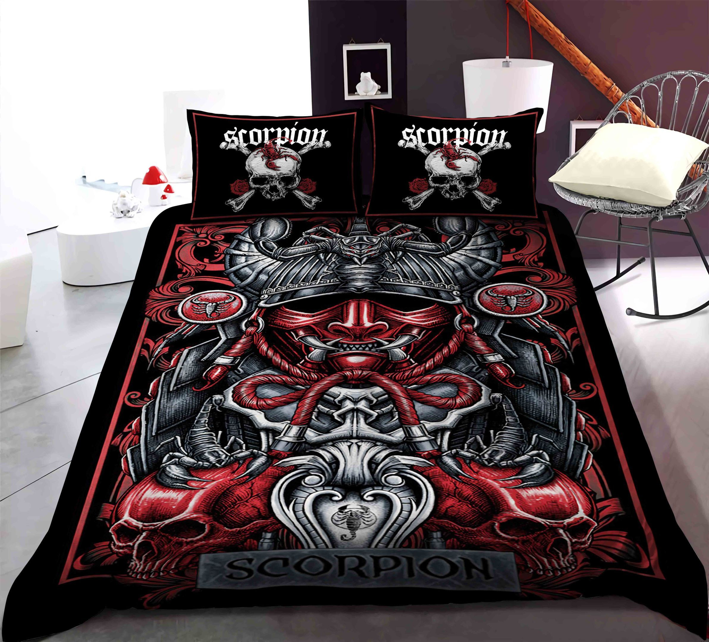 scorpion skull bedding set with duvet cover perfect presents for birthdays christmas and thanksgiving zyarp