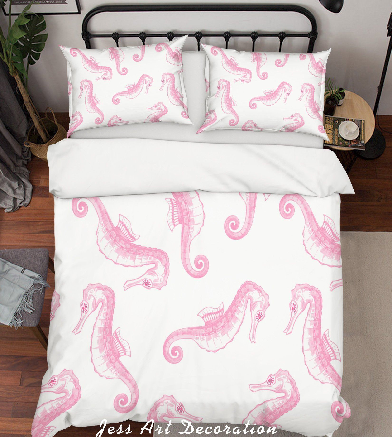 seahorse bed sheets set duvet cover bedding ensemble kysvy