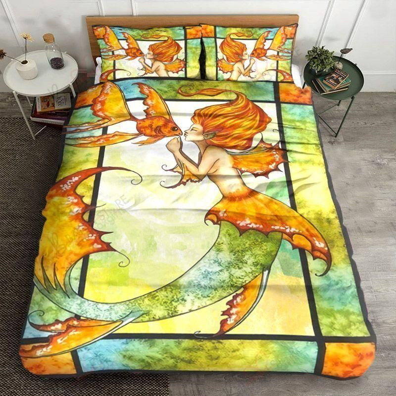 siren kiss fish bedding set with duvet cover perfect presents for birthdays christmas and thanksgiving ogqsv