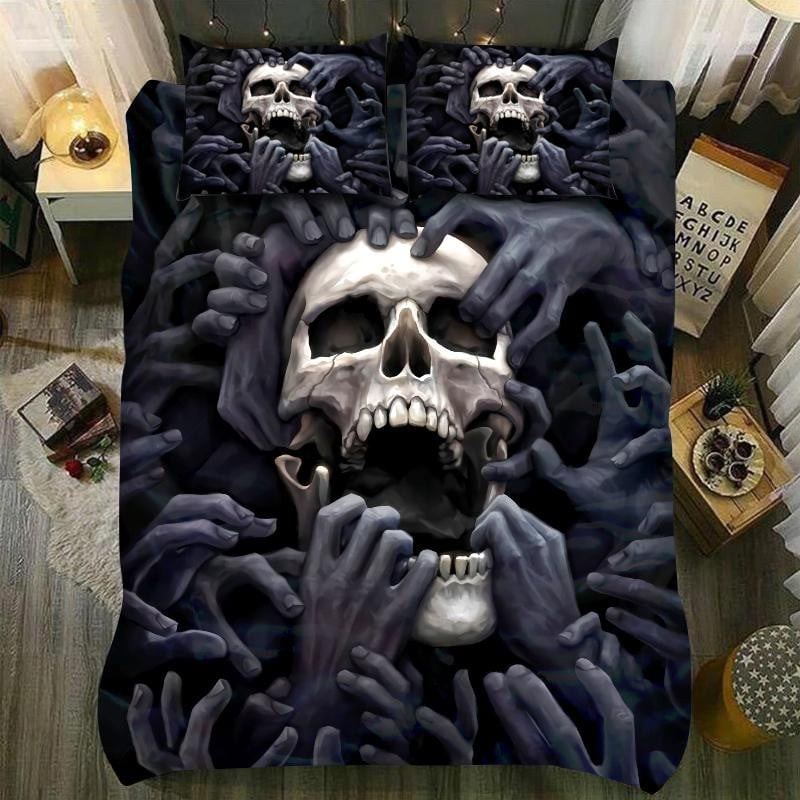 skull and hands from hell duvet cover bedding collection ew25t