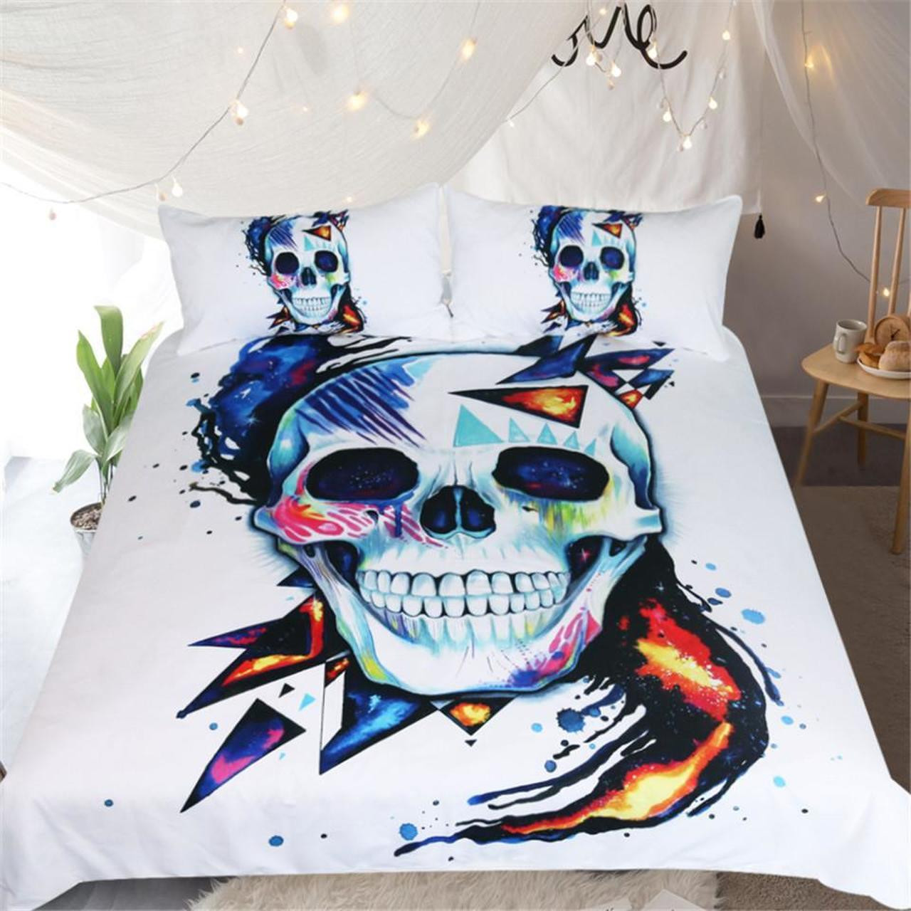 skull pixie cold art stylish gothic bedding ensemble jxvyx