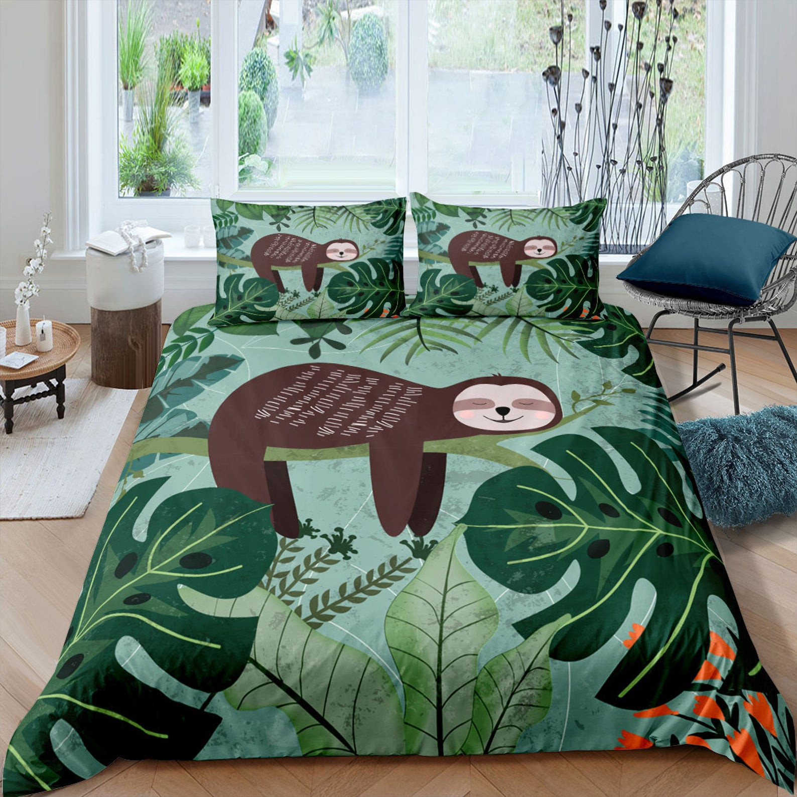 sloth bed sheets duvet cover bedding sets for sleeping xjyiy