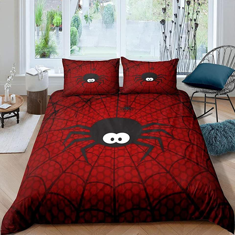 spider adorable red bedding comforter sets 59wk3