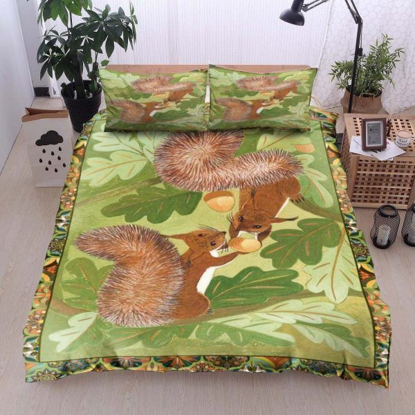 squirrel pair sheet set duvet cover bed set gocgd