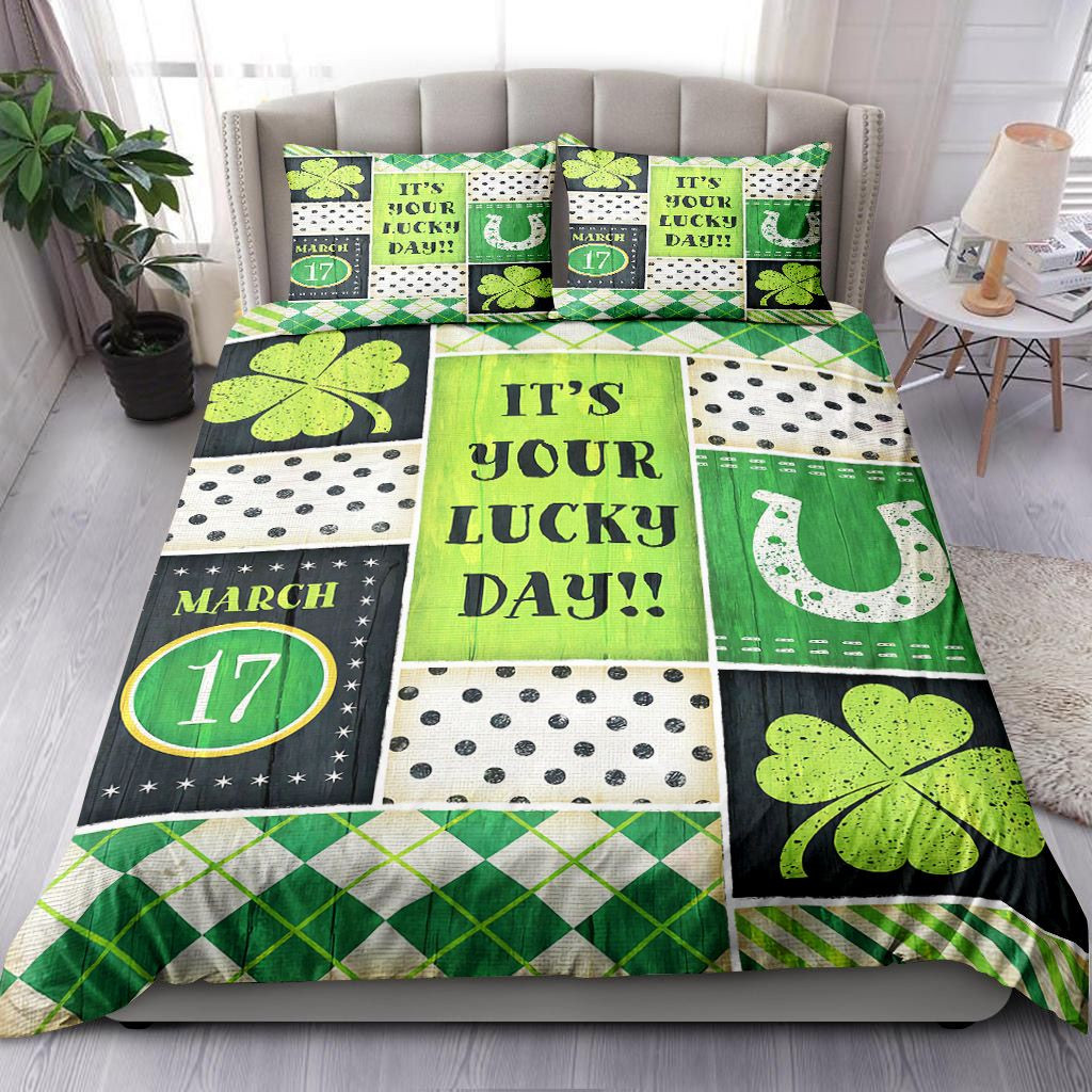 st patrick day bedding set with bed sheets comforter and duvet cover your lucky day collection p548p