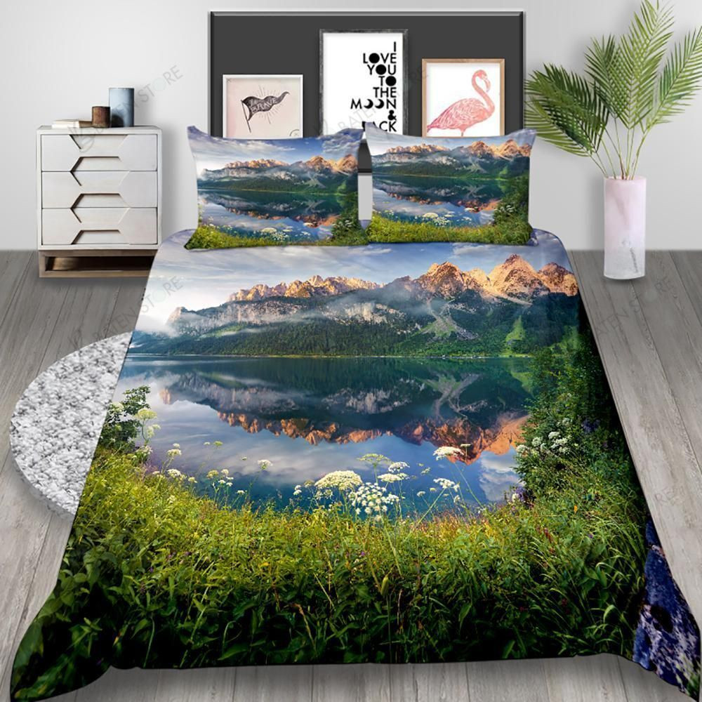 stunning lake bedding sheets duvet cover set ideal presents for birthdays holidays and special occasions 7mbto