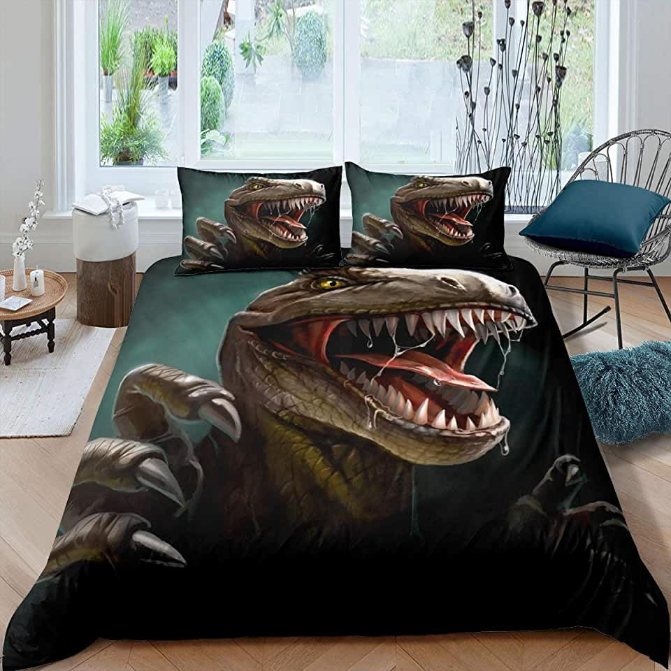 t rex jurassic bedding sets with duvet cover and bed sheets gpoih