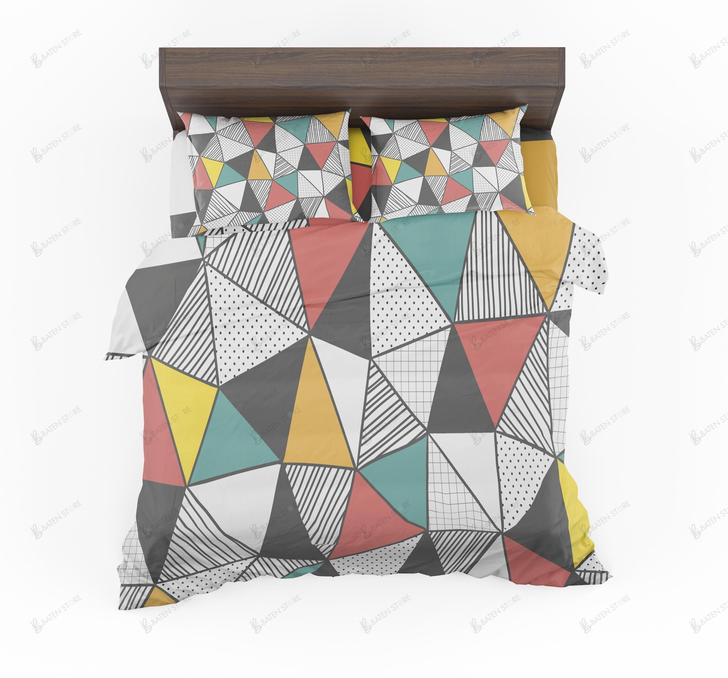 triangle pattern bed sheets duvet cover bedding set ideal for birthday christmas thanksgiving presents maodl