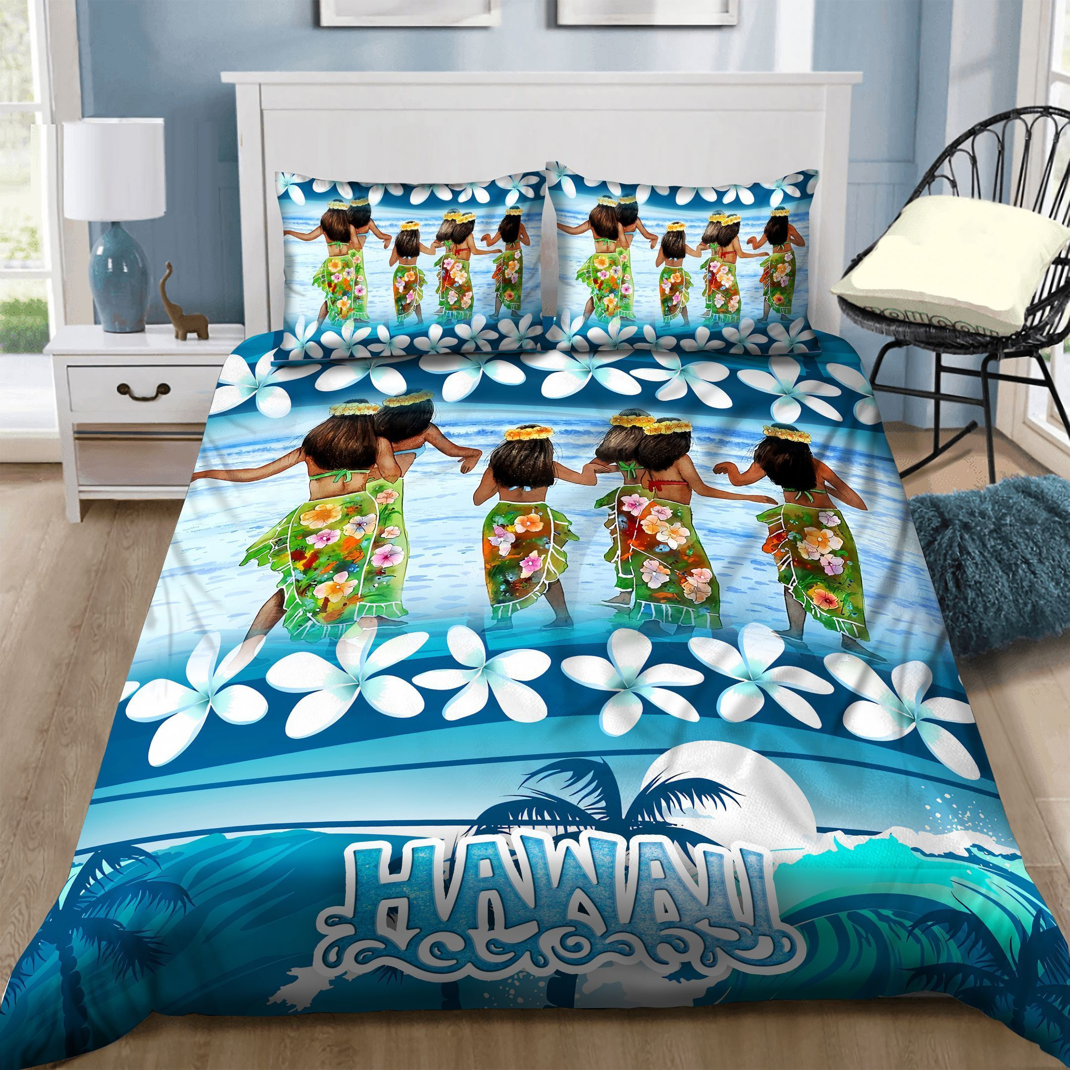 tropical girls bedding set with hawaiian bed sheets and duvet cover perfect presents for birthdays christmas and thanksgiving cwoch