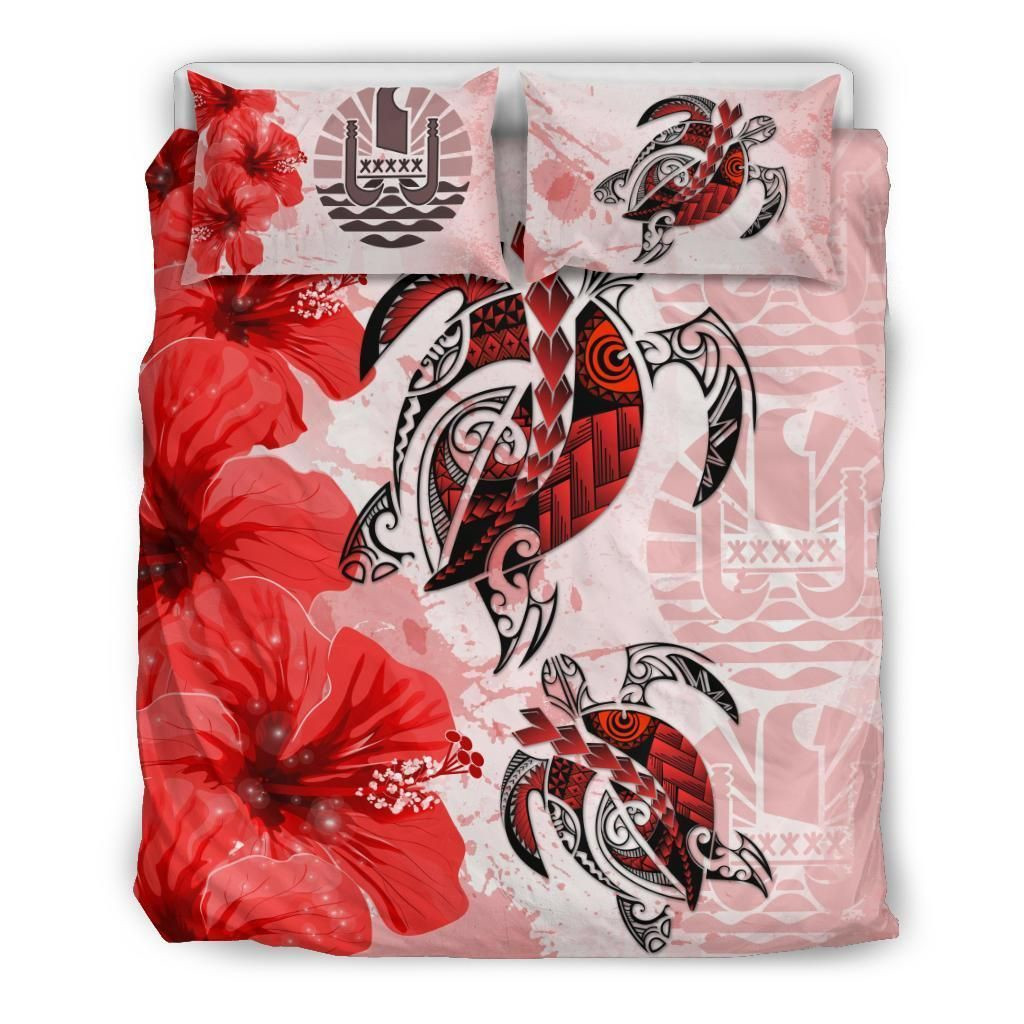 turtle hibiscus bedding set with duvet cover perfect presents for birthdays christmas and thanksgiving kensq