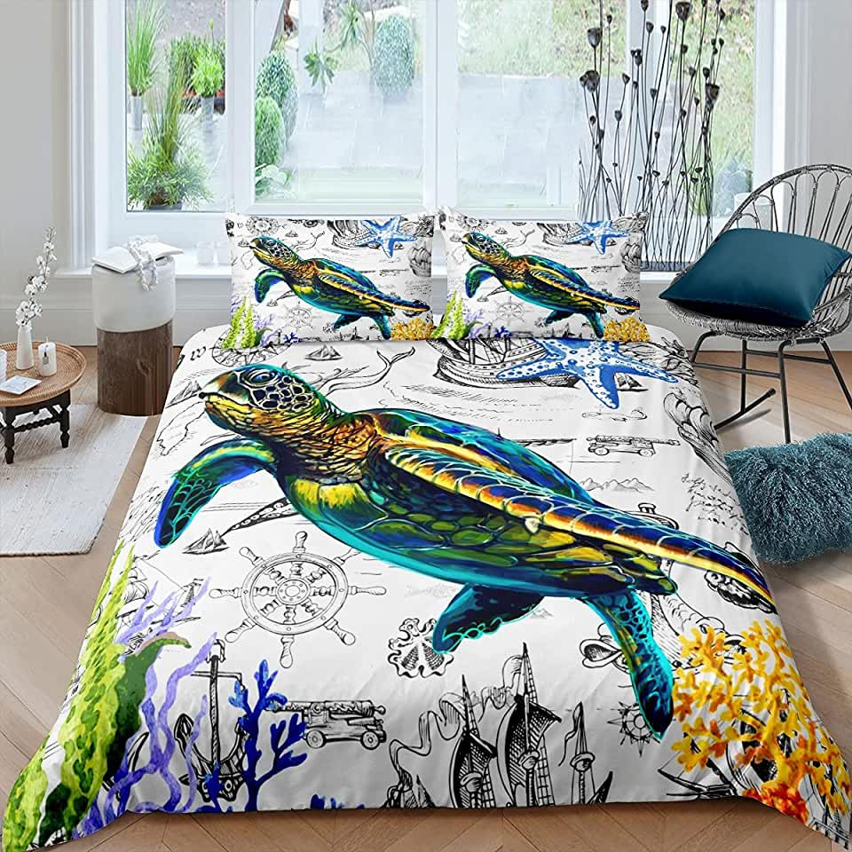turtle print sheet sets with duvet covers for beds ngrml