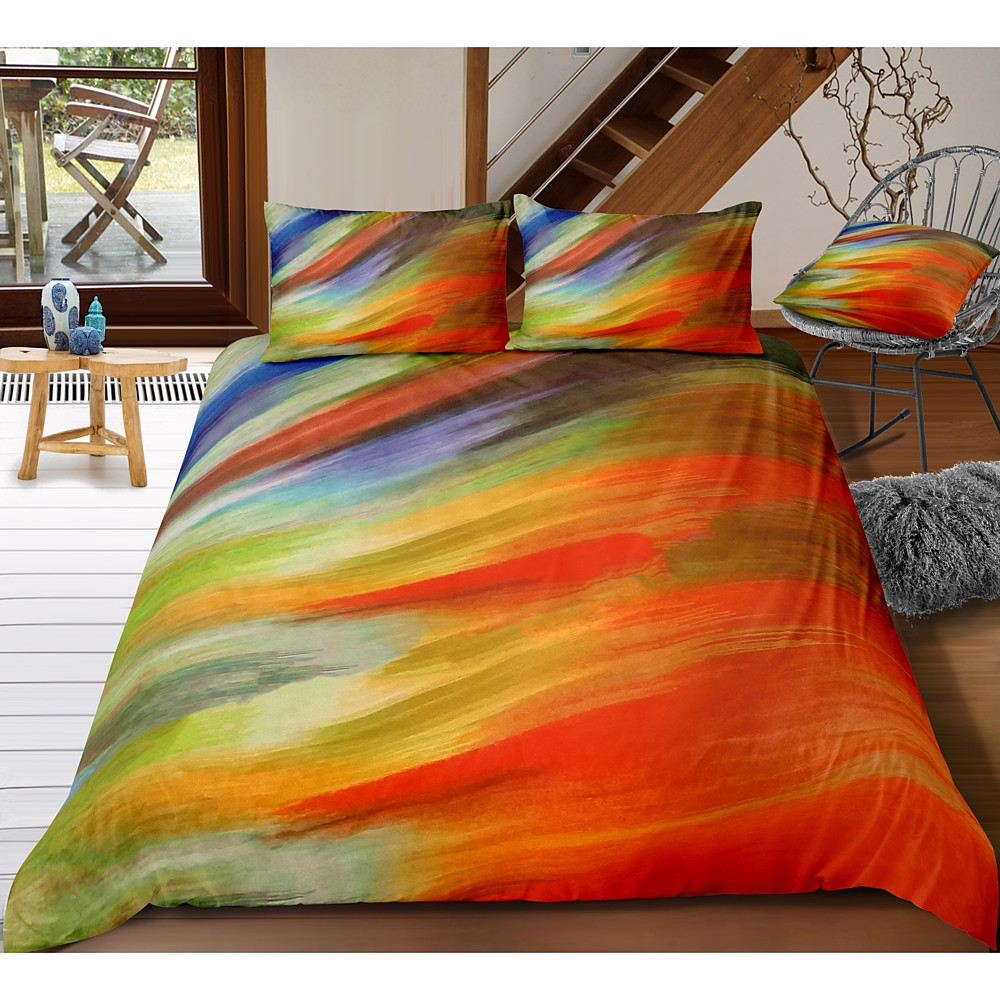 vibrant stripes bed sheets duvet cover bedding ensemble z5x1m