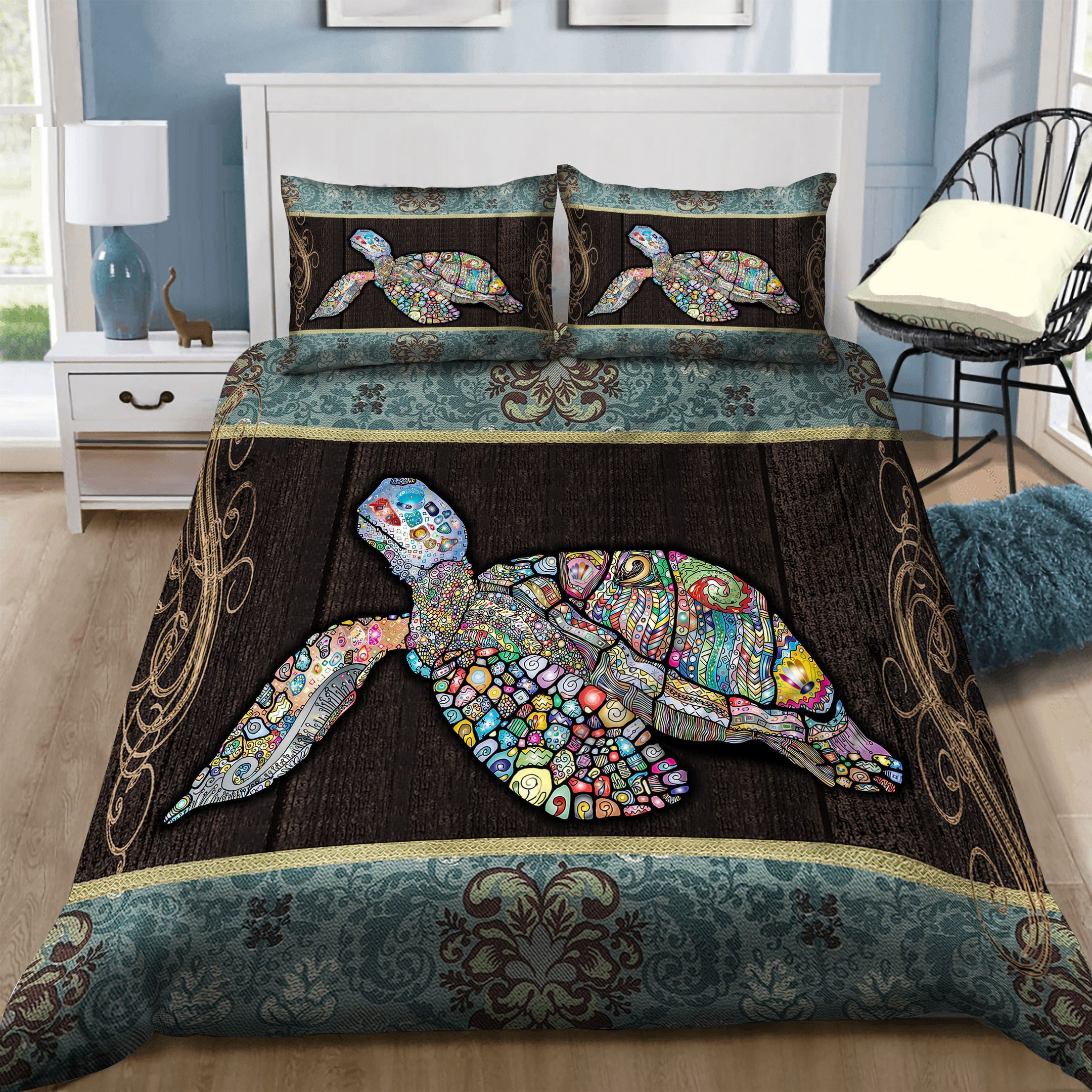 vibrant turtle bedding set with colorful sheets and duvet cover perfect presents for birthdays christmas and thanksgiving osq57
