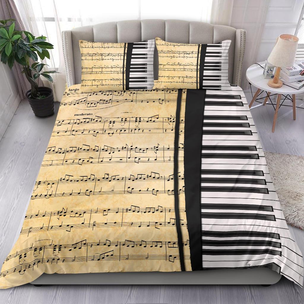 vintage sheet music and piano duvet cover bedding ensemble w7bft