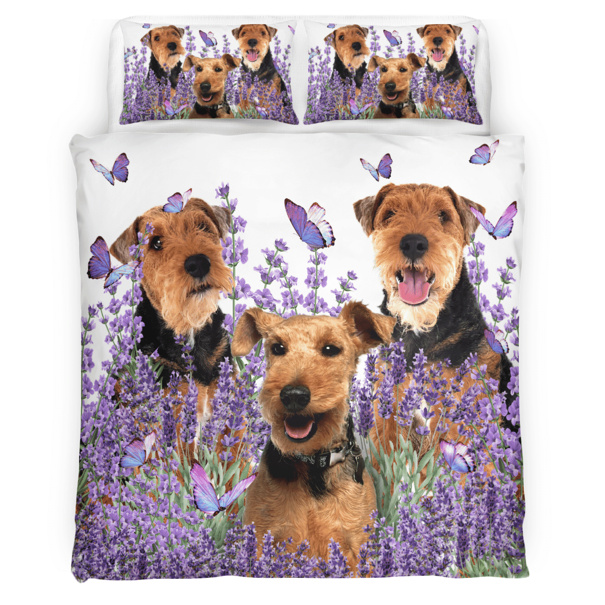 welsh terrier and lavender duvet cover bedding ensemble g7oal