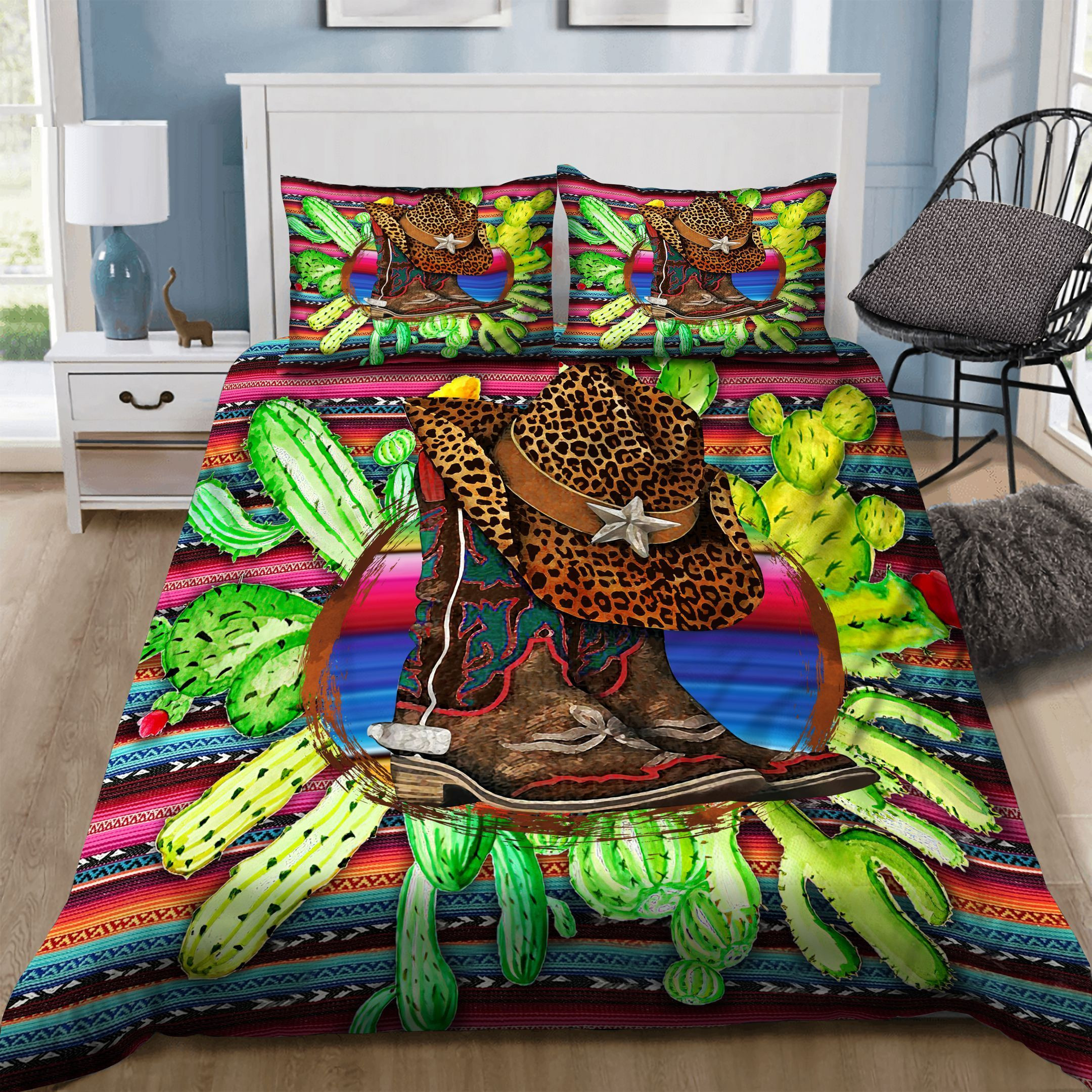 western desert bedding set with cowgirl and cactus design perfect presents for birthdays christmas and thanksgiving 4ocjg