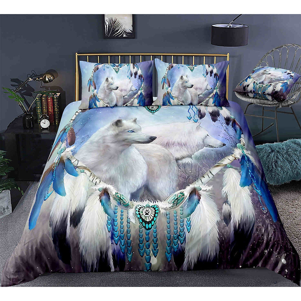 white wolf and native american feather bedding collection bed sheets spread duvet cover sets p3r9a